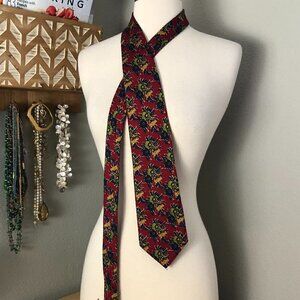 FACONNABLE Floral Silk Necktie